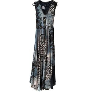 Biya Johnny Was Silk Maxi Dress Size Small